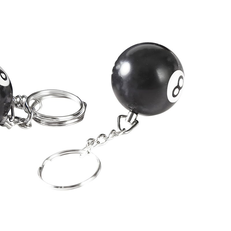 ODETOJOY Billiards Keychain Pool Ball Keychain Lucky 8 Ball Pool Player Gift for Billiards Lover Black 8 Key Ring Dia 1inch (1pc/set) - Image 5